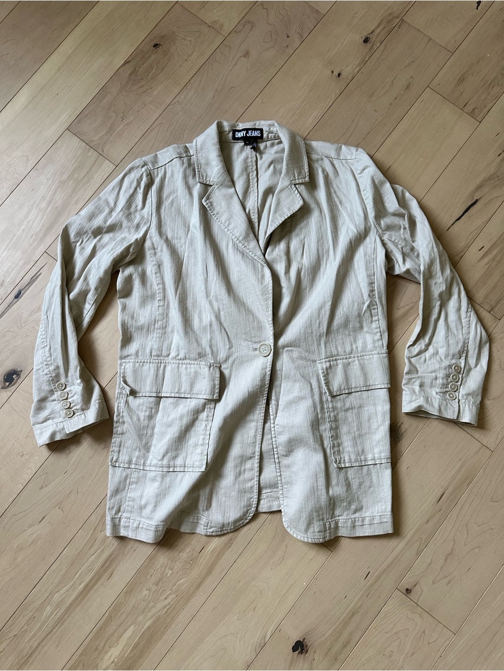 Dkny Cream One-Button Casual Blazer
